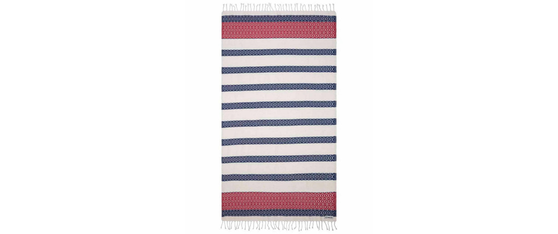 Haushaltsware SandCloud Strandtuch – 94 × 170 cm, Blau/Mehrfarbig/Rot/Weiss, 100% Bio-Baumwolle