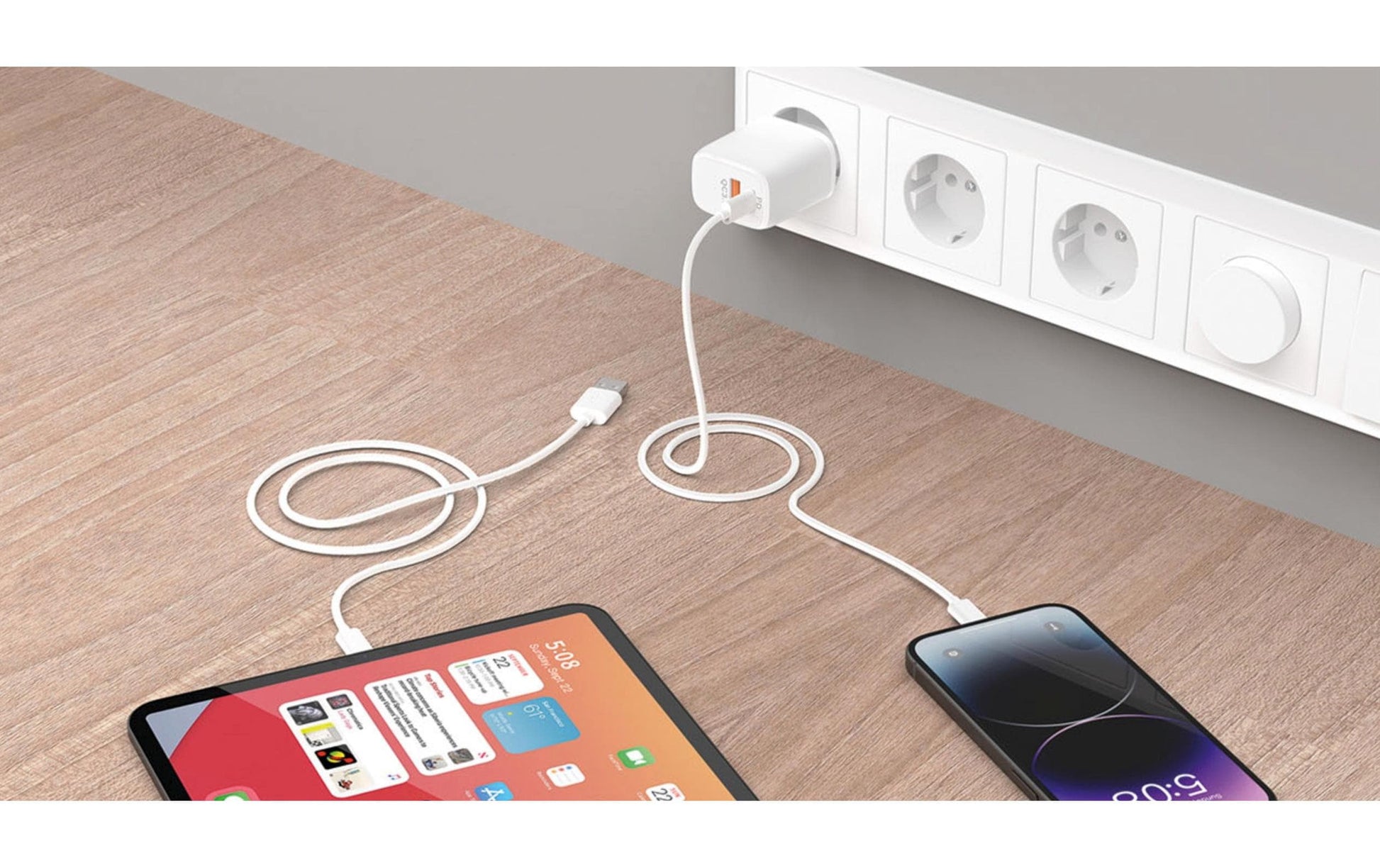 Lmp USB-Wandladegerät 20 W – USB-C×1, USB-A×1 – für Smartphones, Tablets – Weiss