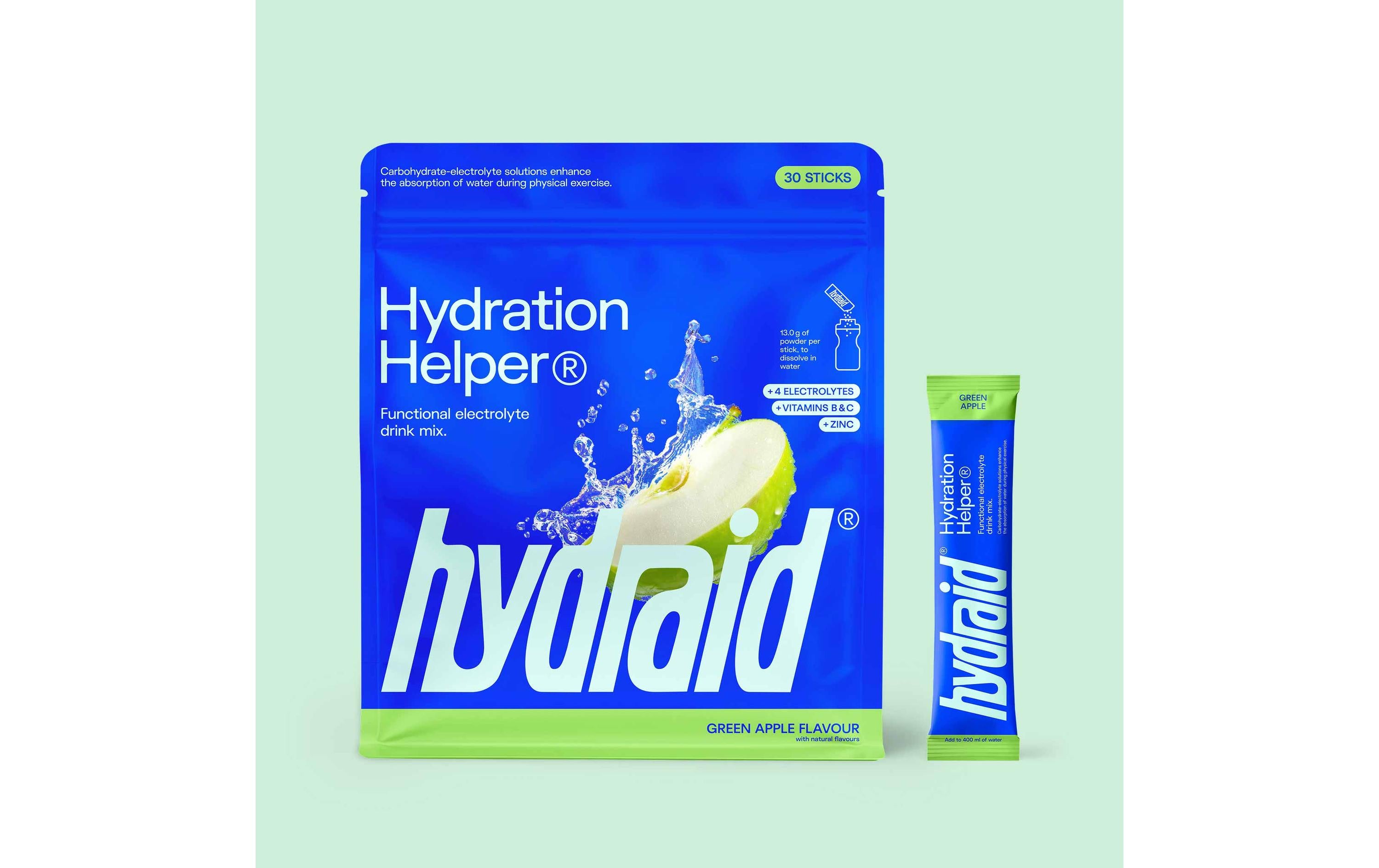 Hydraid Getränkepulver Hydration Helper, Apfel (Sticks) – 25 × 12,9 g