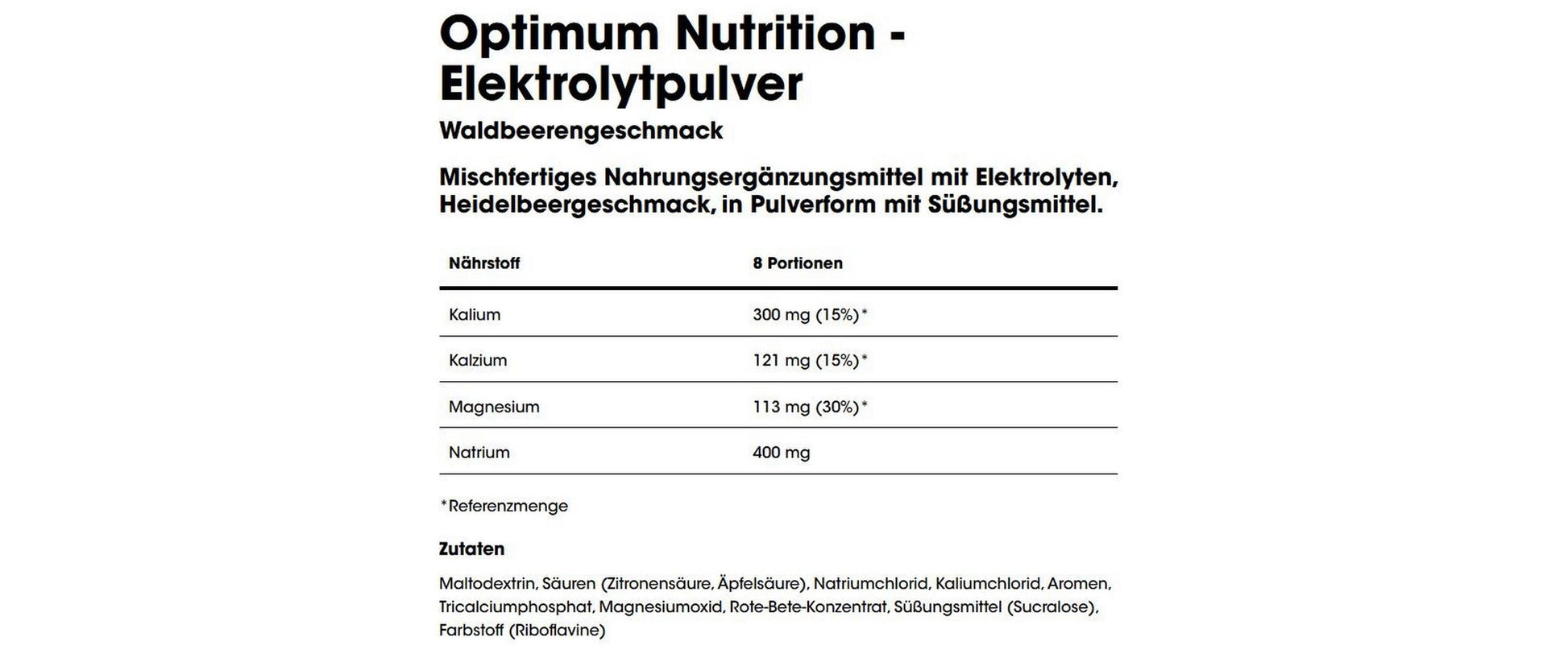 Optimum Nutrition Elektrolytgetränkepulver Beeren – 264 ml