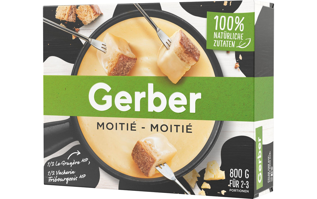 Gerber Käsefondue Moitié-moitié, vegetarisch – 800 g