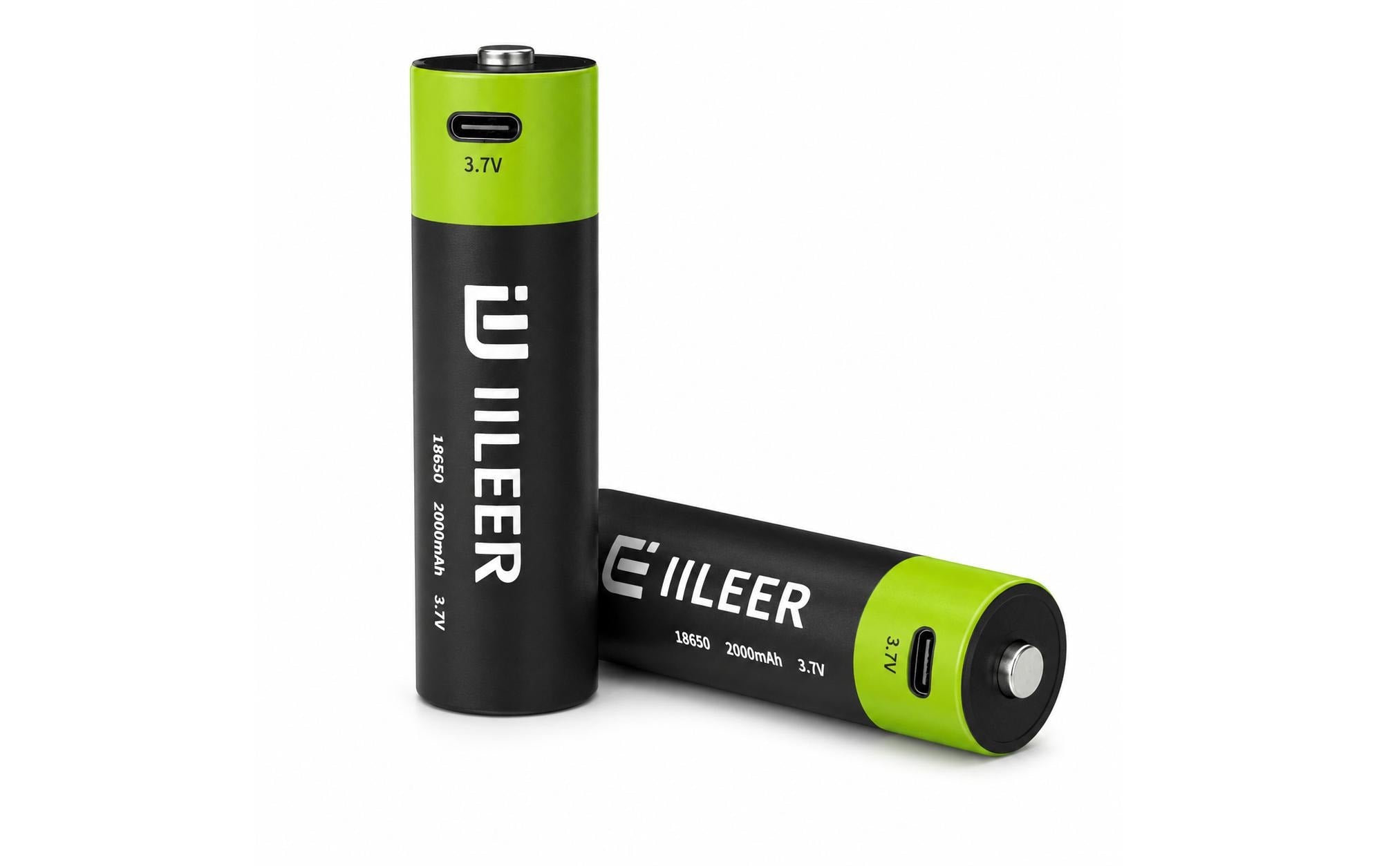 Iileer 18650 Akkus, Li-Ion, 2000 mAh, 3,7 V – 2 Stk.