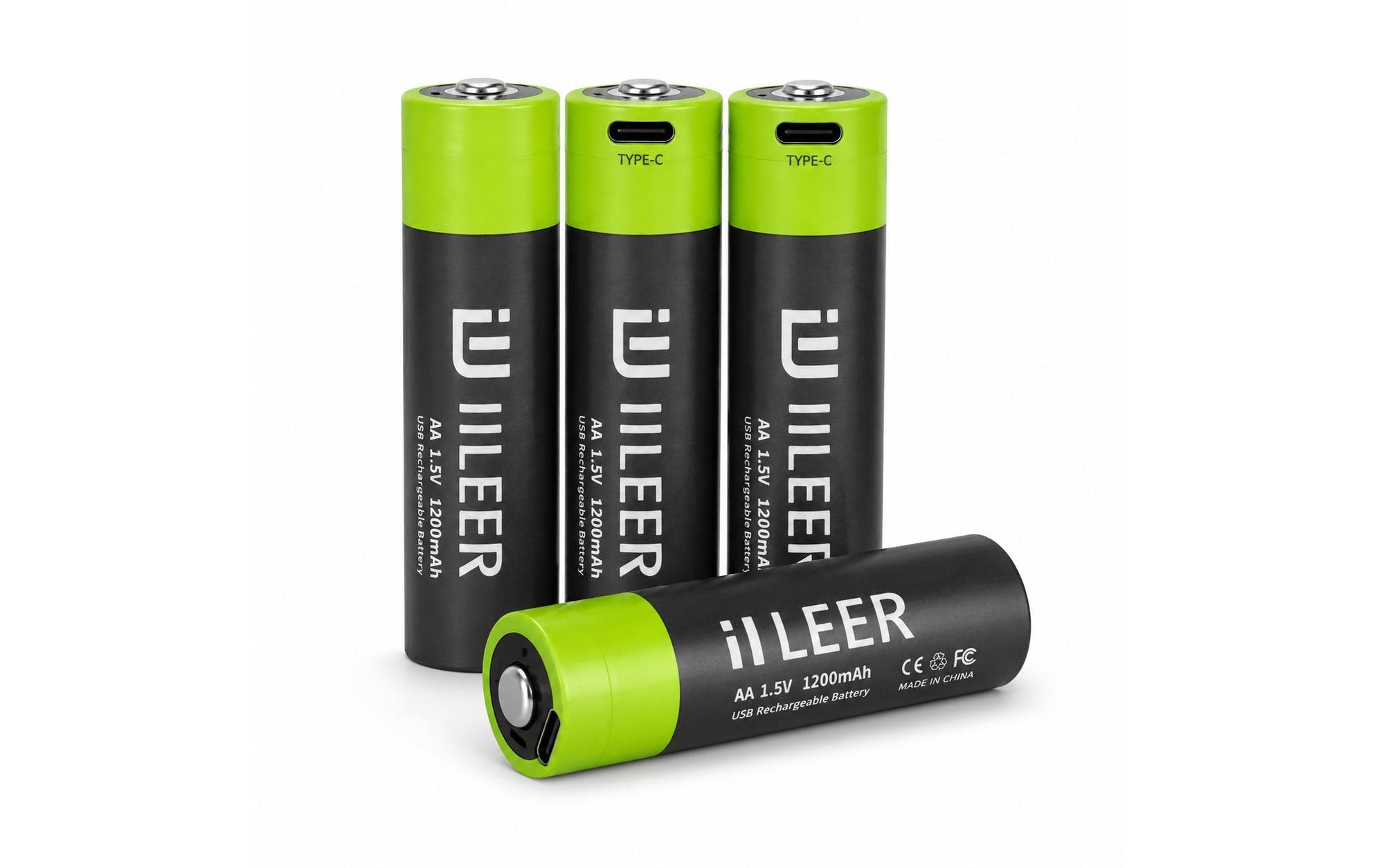 IILEER AA Akkus, Li-Ion, 1200 mAh, 1,5 V – 4 Stk.
