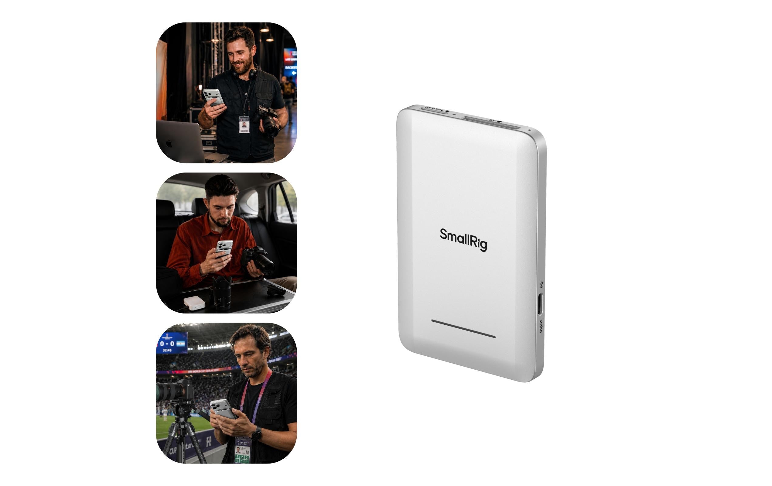 SmallRig Multifunktionale tragbare SSD – USB Typ C, MicroSD/SD – für Smartphones, Laptops und spiegellose Kameras
