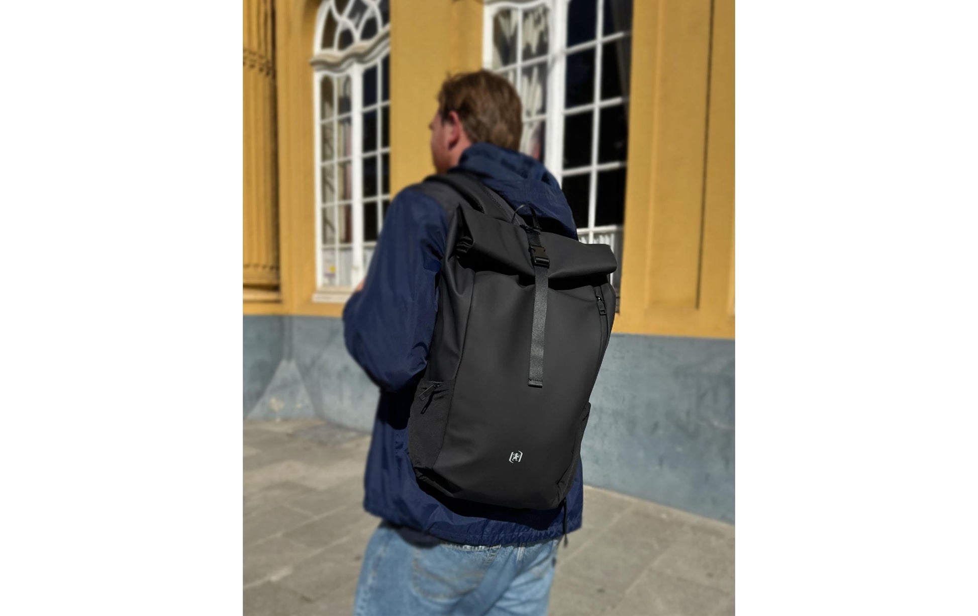 Elba Oxford City-Rucksack Identity Roll Top – 24 l, reflektierend – Schwarz, 320 × 420 × 130 mm