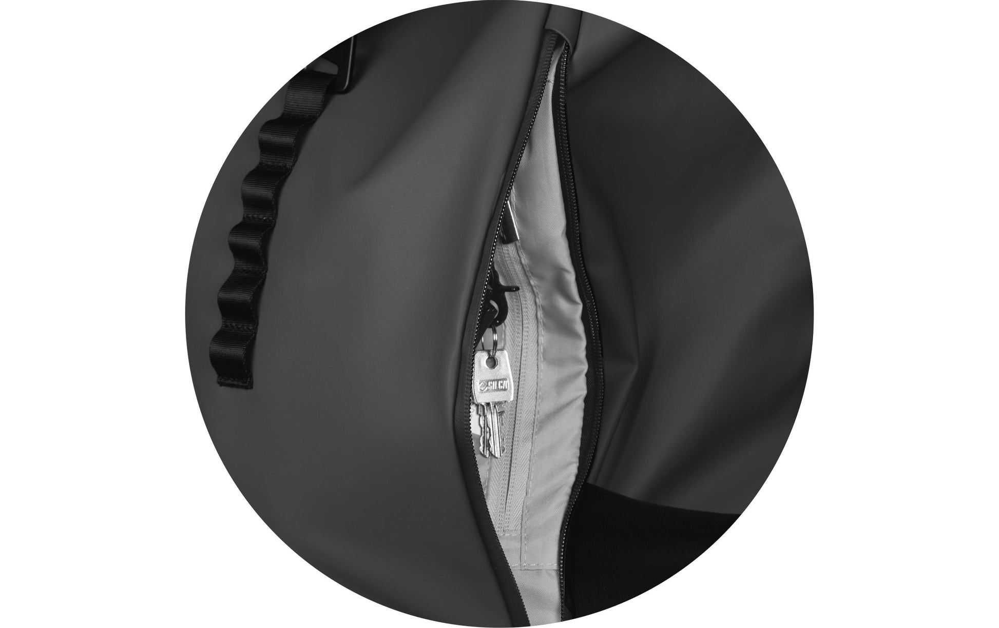 Elba Oxford City-Rucksack Identity Roll Top – 24 l, reflektierend – Schwarz, 320 × 420 × 130 mm