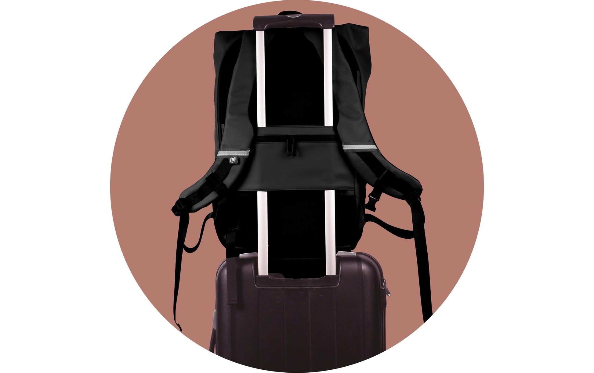 Elba Oxford City-Rucksack Identity Roll Top – 24 l, reflektierend – Schwarz, 320 × 420 × 130 mm