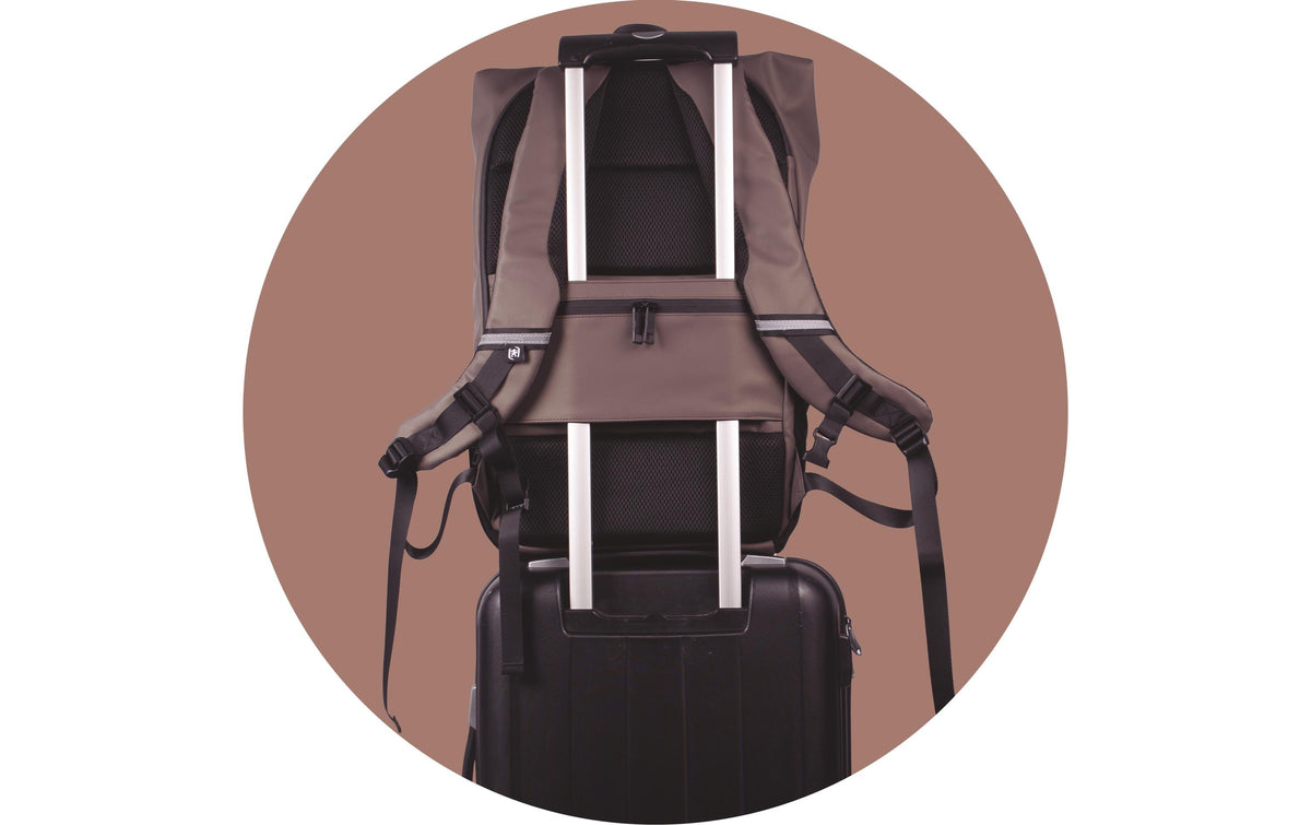 Elba Oxford City-Rucksack Identity Roll Top – 24 l – Braun, 320 × 480 × 100 mm