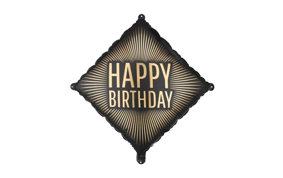 Partydeco Folienballon Geburtstag – schwarz/gold – Ø 45 cm – Folie – 1 Stk