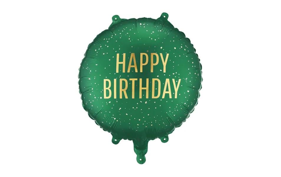 Partydeco Folienballon Geburtstag – Dunkelgrün/Gold – 35 × 35 cm – Folie – 1 Stk