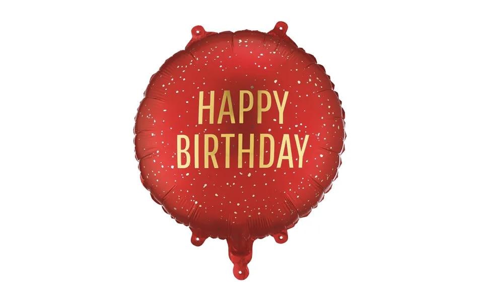 Partydeco Folienballon Geburtstag – Dunkelrot/Gold – 35 × 35 cm – Folie – 1 Stk
