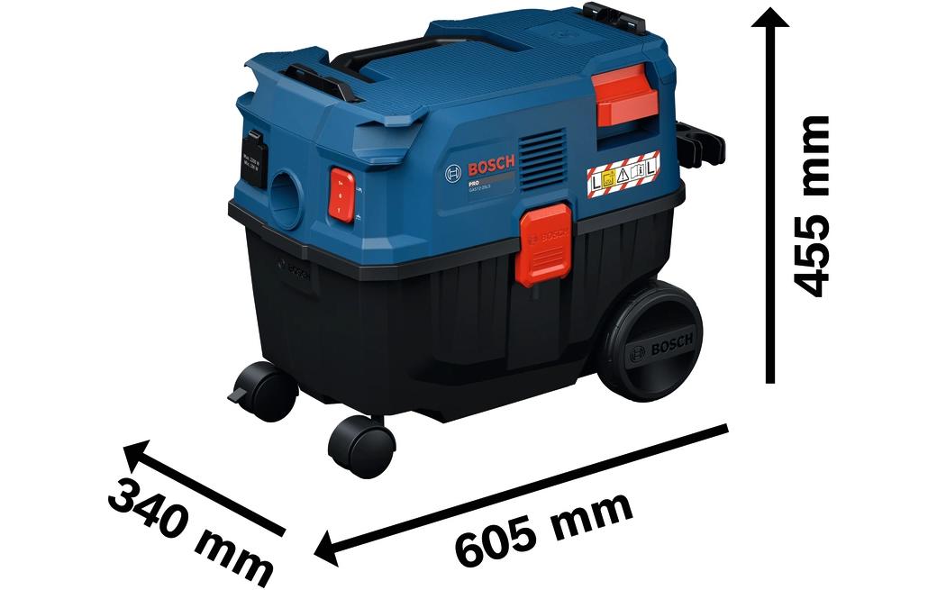 Bosch Nass-/Trockensauger PRO GAS12-25LS, mit Wischfunktion – 25 l, 1200 W, mit Steckdose