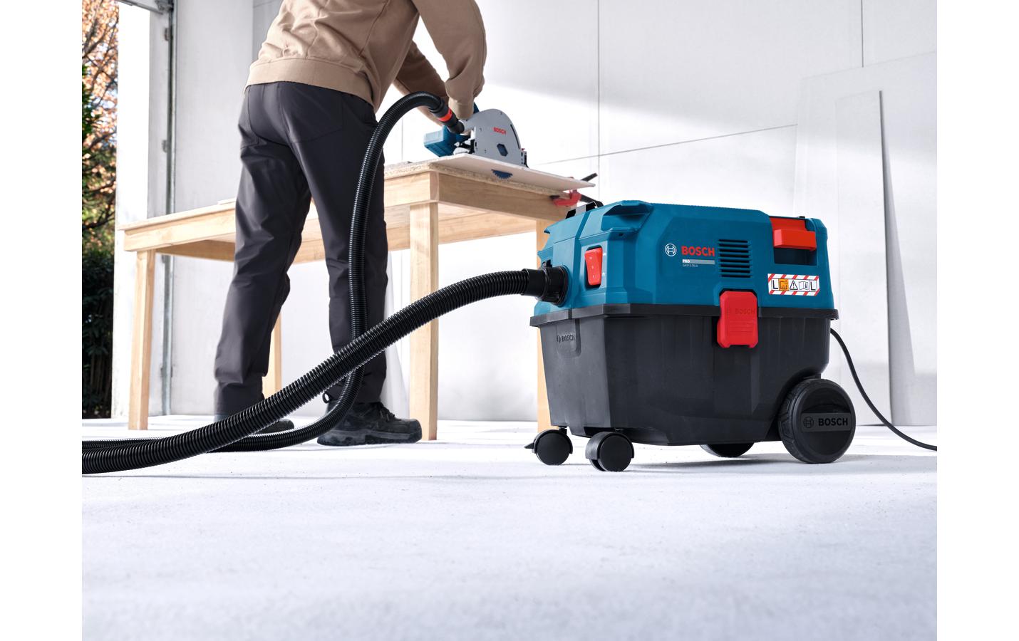 Bosch Nass-/Trockensauger PRO GAS12-25LS, mit Wischfunktion – 25 l, 1200 W, mit Steckdose