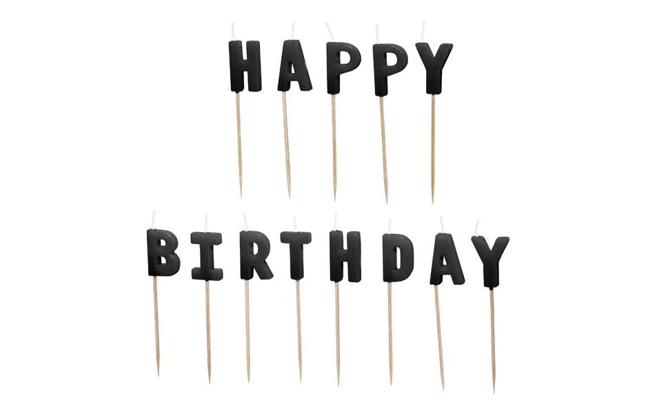 Partydeco Geburtstagskerzen Geburtstag – Schwarz – 5 cm – 13 Stk