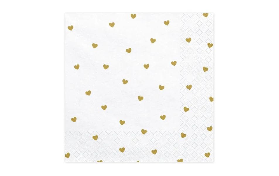 Partydeco Servietten Herzen, 33 × 33 cm, weiss – 20 Stk.