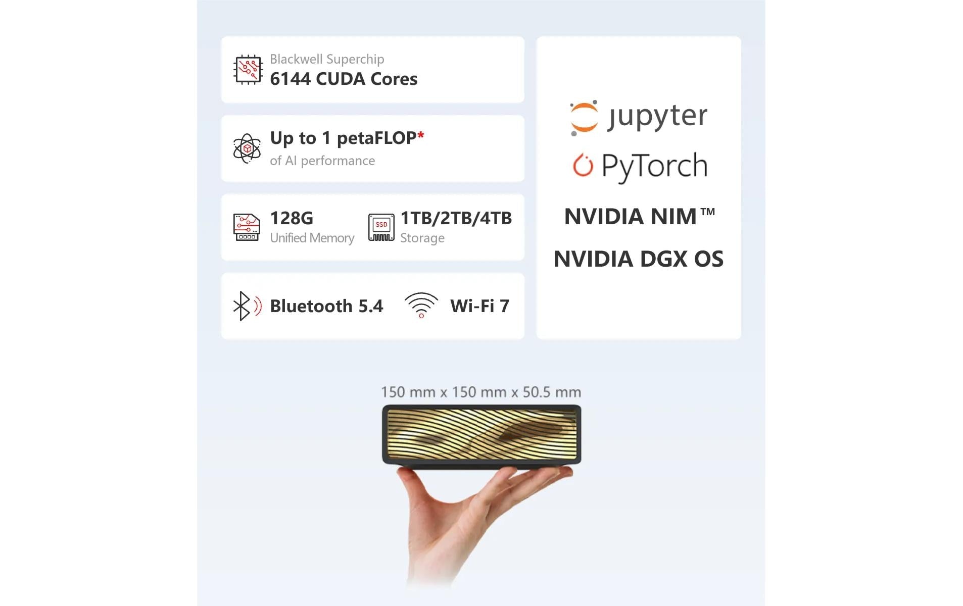 Xfusion FusionXpark GB10 Micro – Nvidia Grace Blackwell ARM Cortex-A72, 128 GB RAM, 1 TB SSD, Nvidia DGX OS