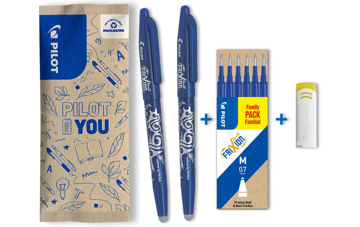 Pilot FriXion Ball – Tintenroller, 0,7 mm, Blau, radierbar, Kunststoff – 9 Stk.