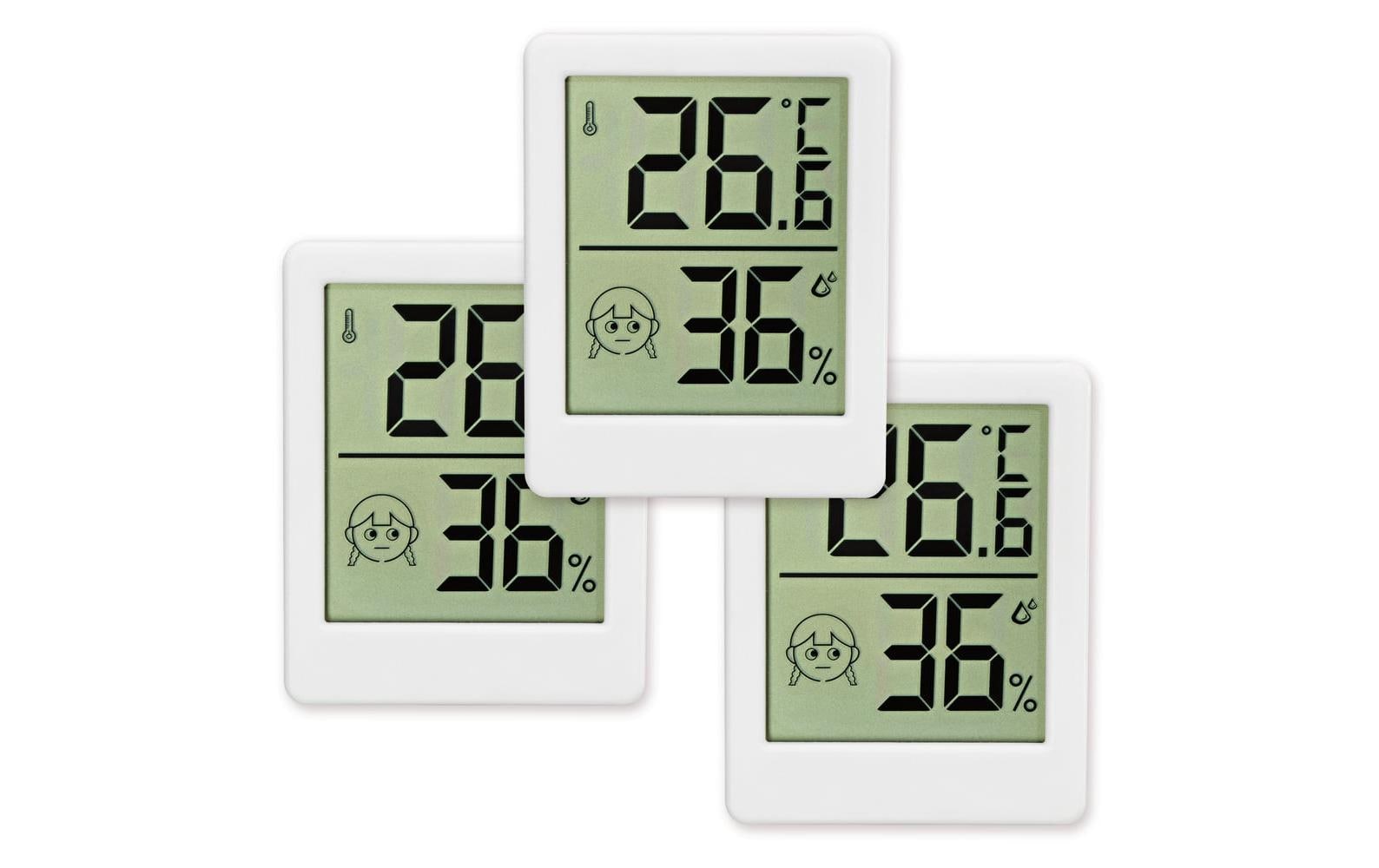 Easymaxx Thermo-/Hygrometer, LCD-Display – Weiss (3er-Pack)