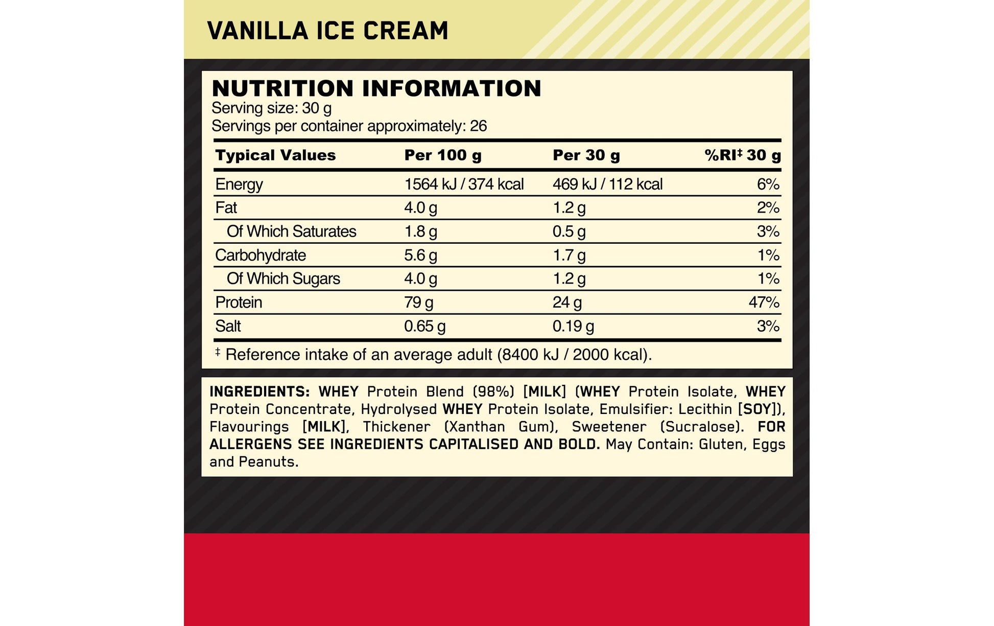 Optimum Nutrition Whey Protein Vanille – 2,3 kg
