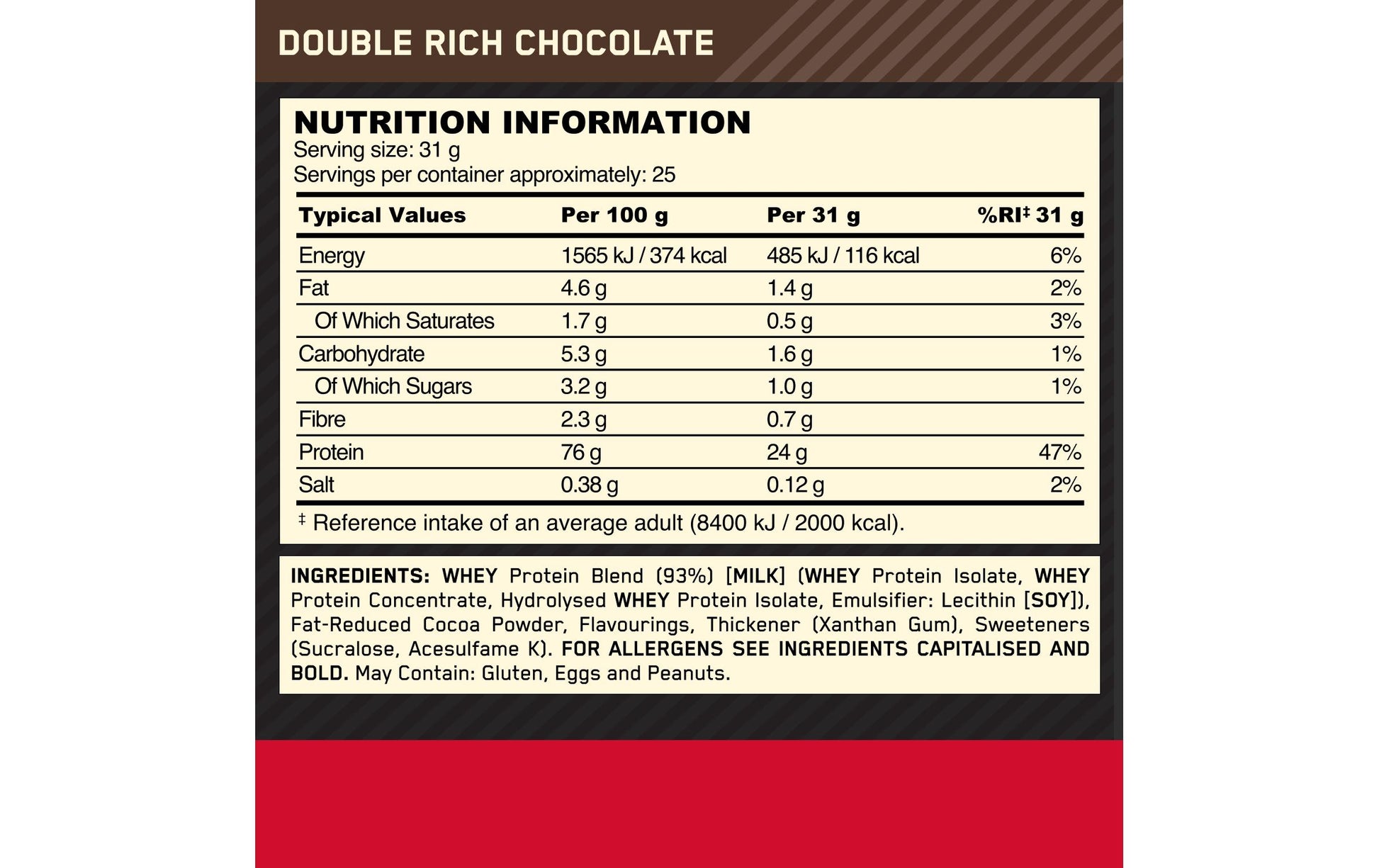 Optimum Nutrition Whey Protein Double Chocolate – 2.3 kg