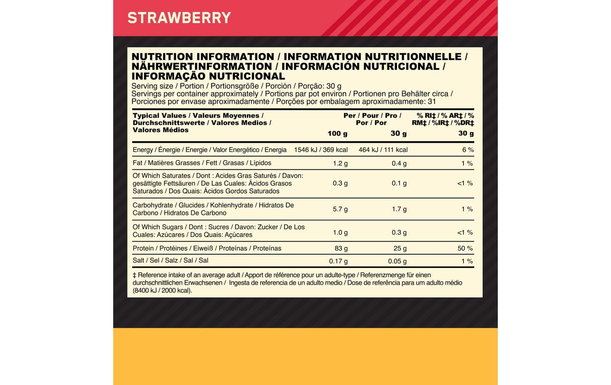 Optimum Nutrition Whey Protein Isolat Erdbeere – 1,08 kg