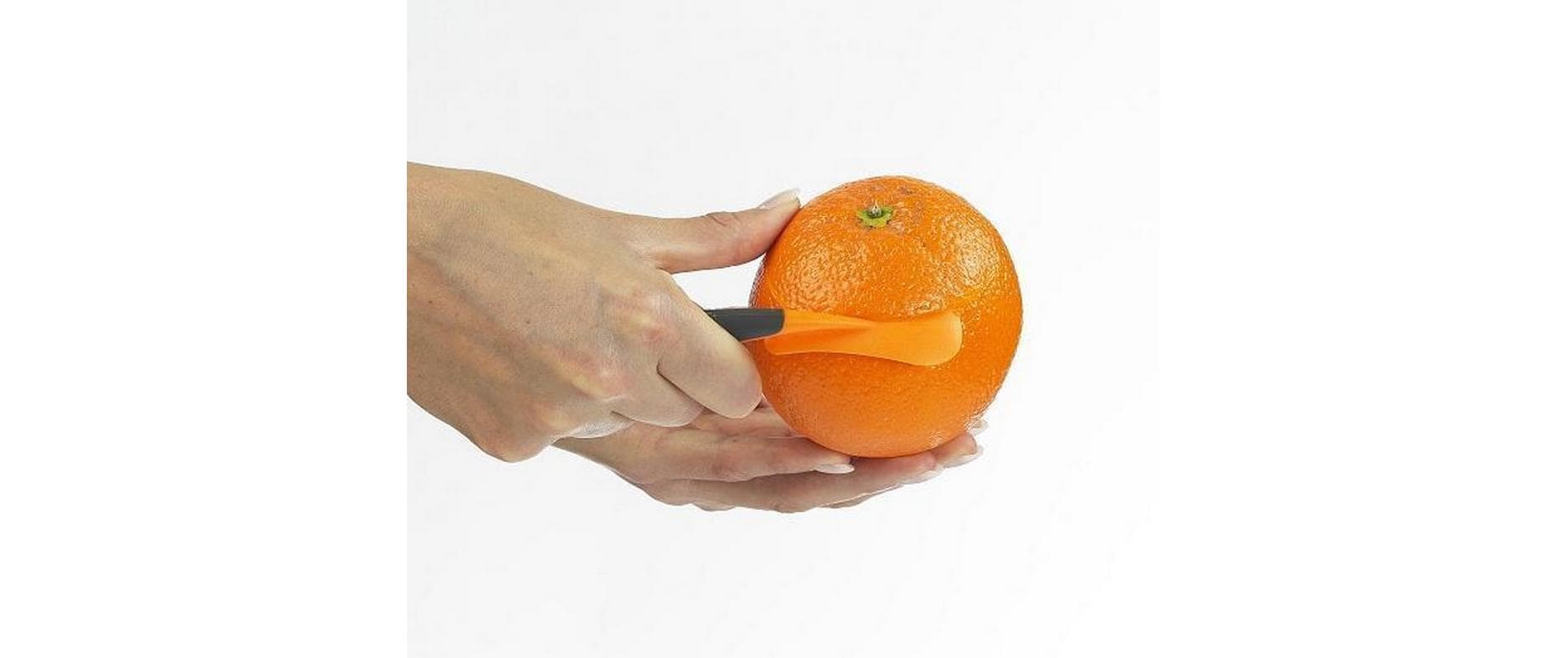 Lurch Orangenschäler 9 × 0,2 × 24 cm, Nylonklinge, Kunststoff, Orange/Schwarz