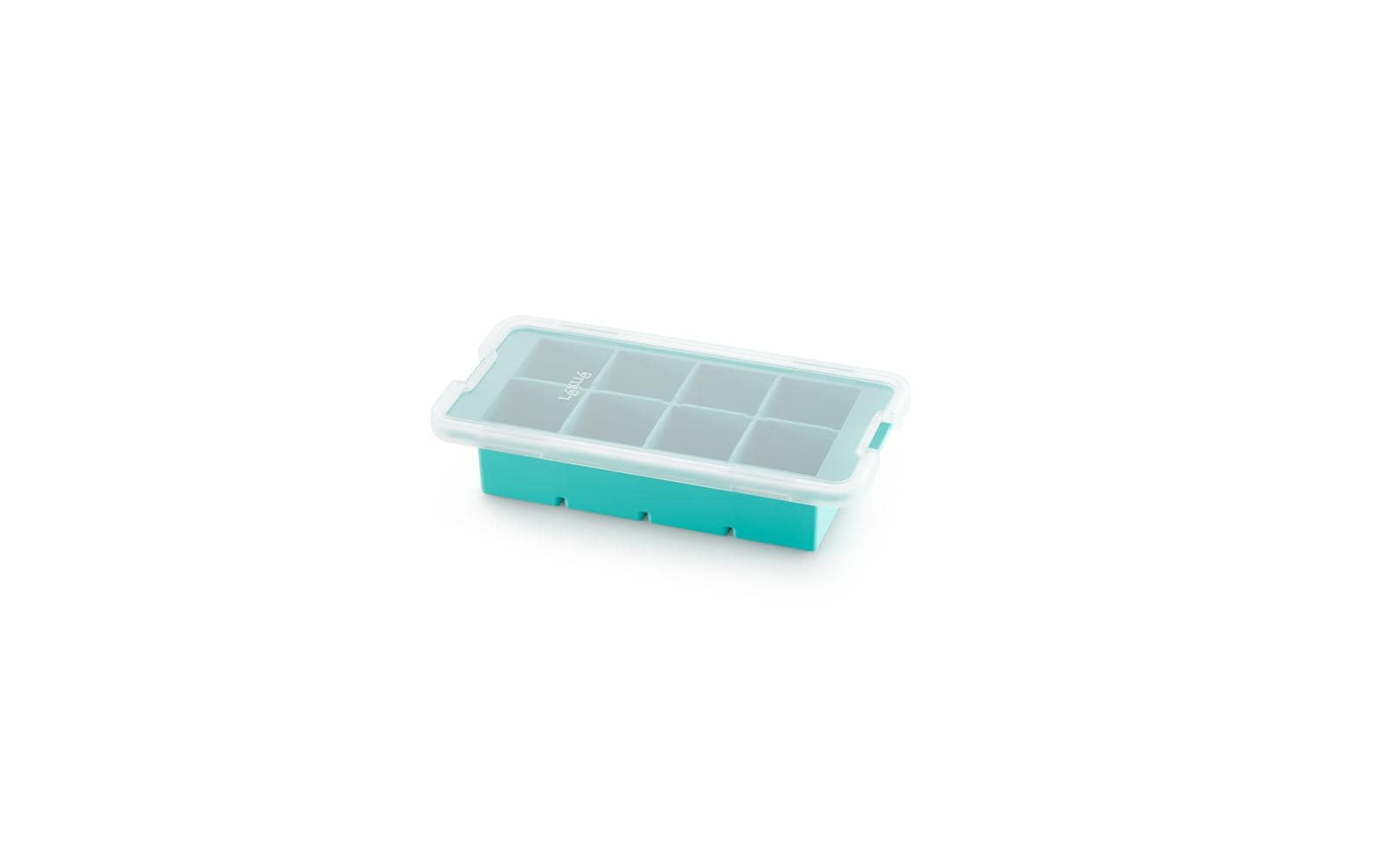 Lékué Eiswürfelform, 8 Stk., 12 × 23 × 5 cm, Platin-Silikon, Türkis