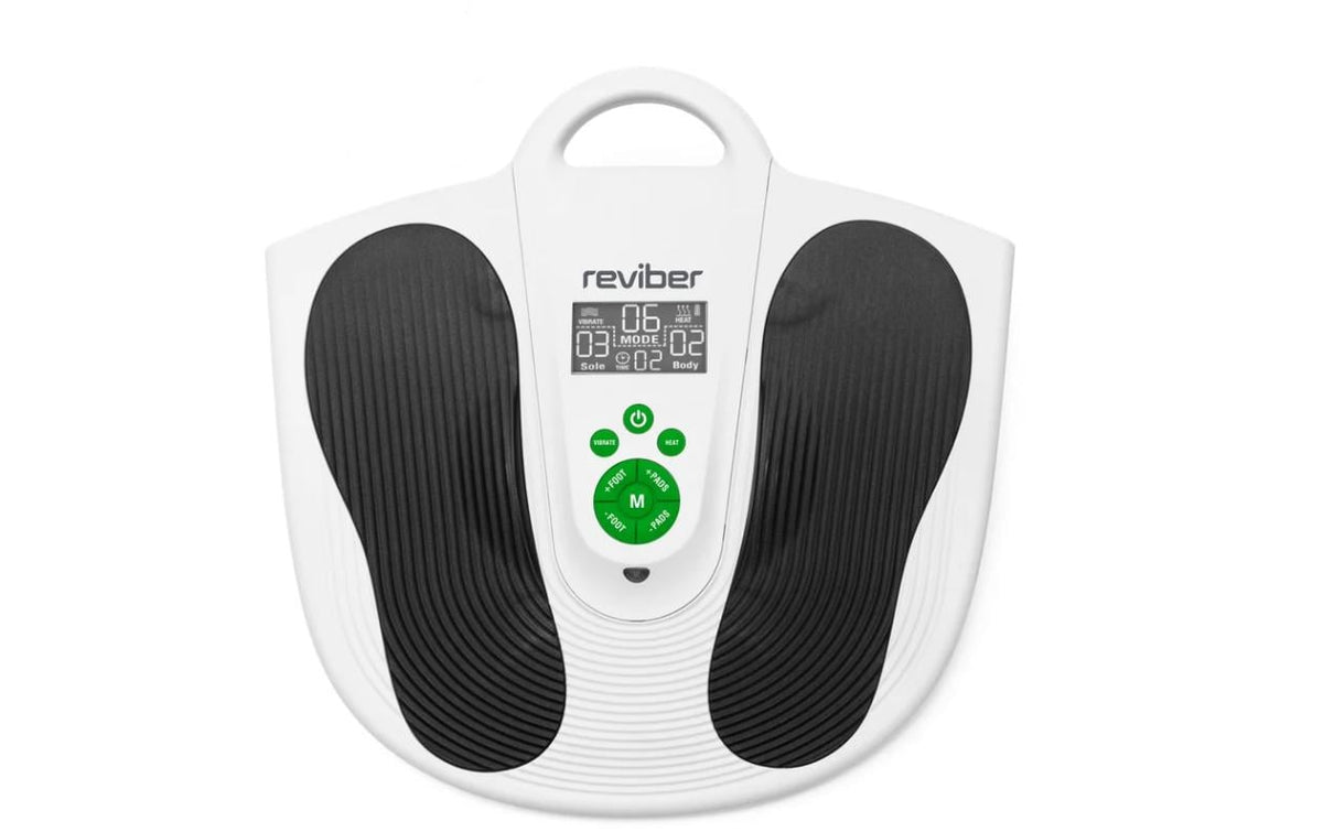 Reviber Elektrostimulationsgerät Stim Pro – EMS, TENS, für Beine und Füsse – Schwarz/Weiss