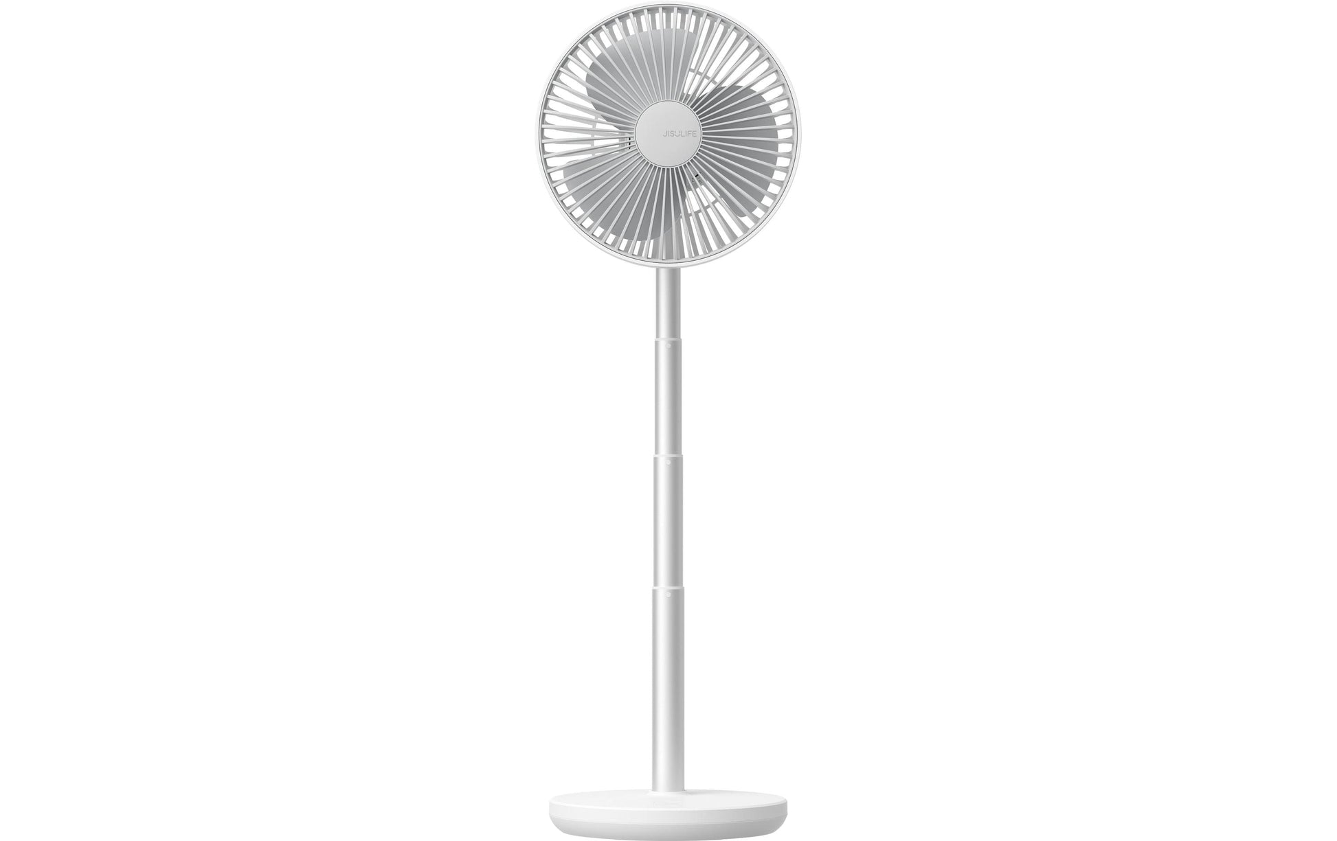 Jisulife Tischventilator 7 – Akkubetrieb, 800 mAh, 90° oszillierend, Weiss
