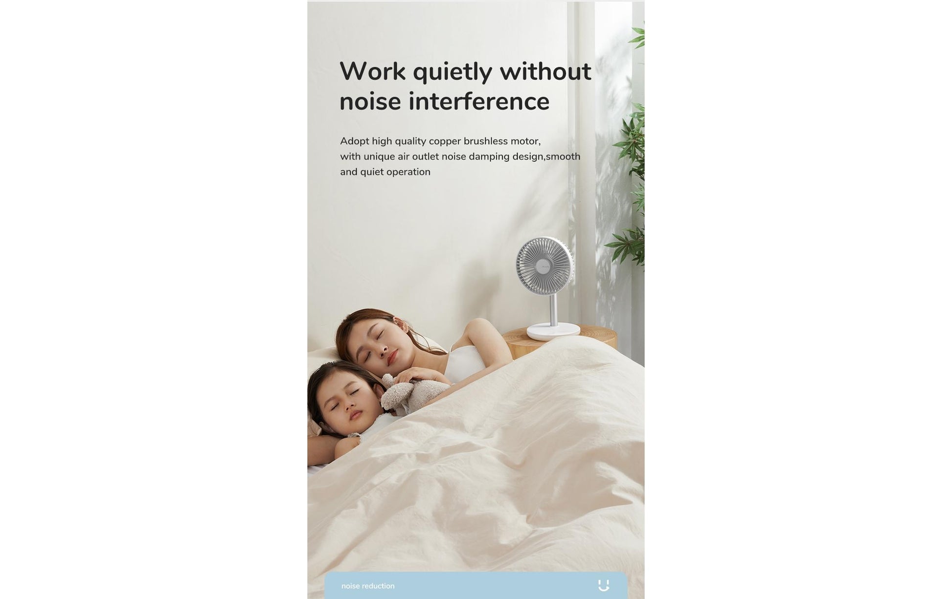 Jisulife Tischventilator 7 – Akkubetrieb, 800 mAh, 90° oszillierend, Weiss