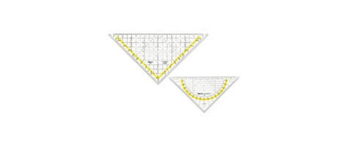Aristo Geocover 3 in 1 Geodreieck, 16 cm – mit Griff – Kunststoff, Acrylglas, Deepblu