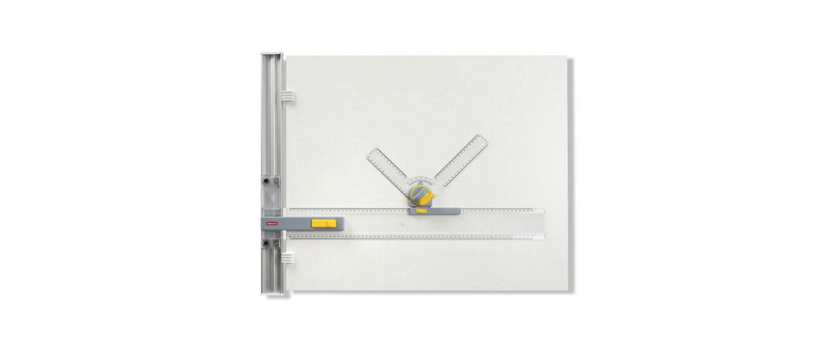 Aristo Zeichenplatte A2, Stop-&-Go-Mechanismus, Grau/Transparent/Weiss/Gelb
