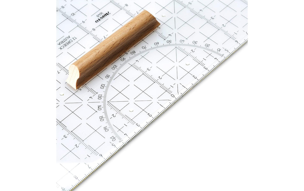 Aristo Geodreieck, 32,5 cm – mit Holzgriff, rutschfest – Acrylglas