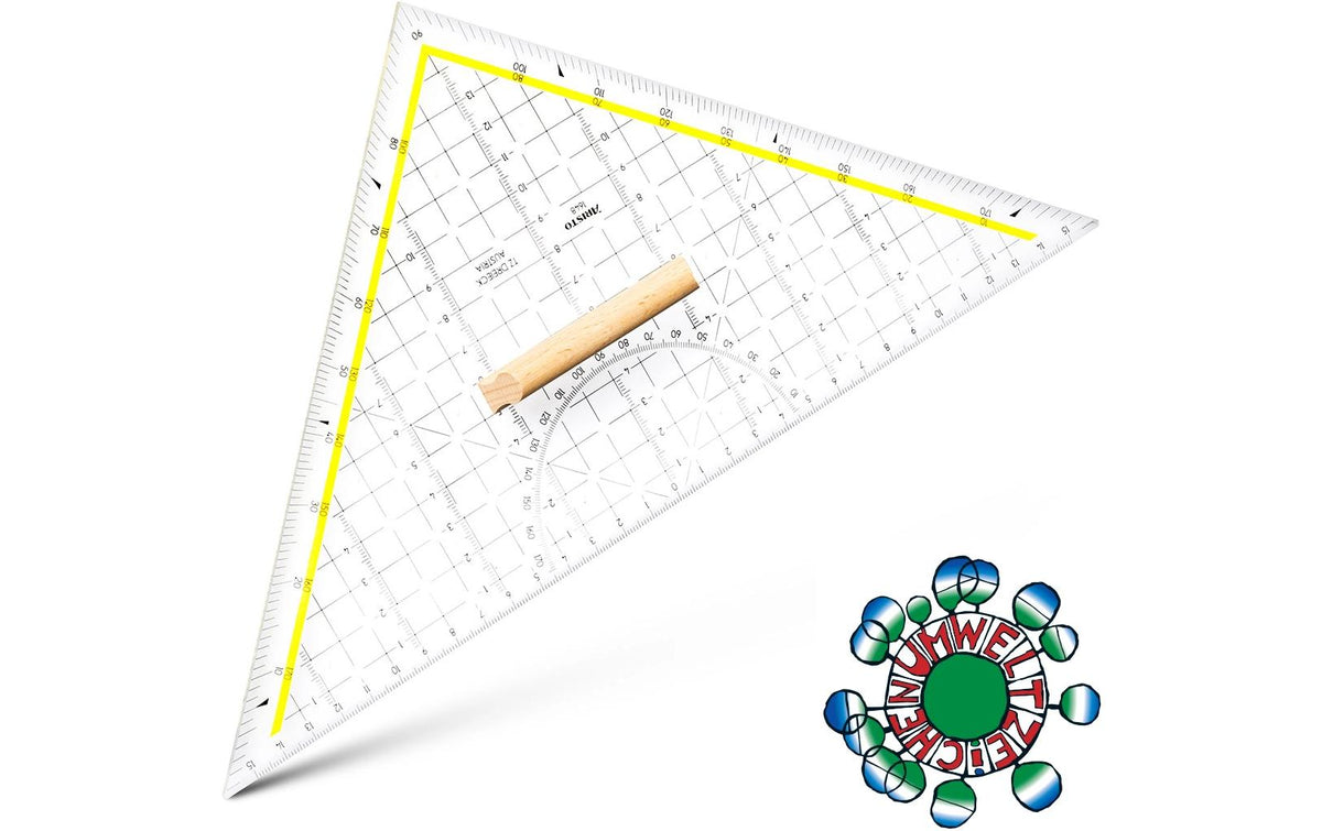 Aristo Geodreieck, 32,5 cm – mit Holzgriff, rutschfest – Acrylglas