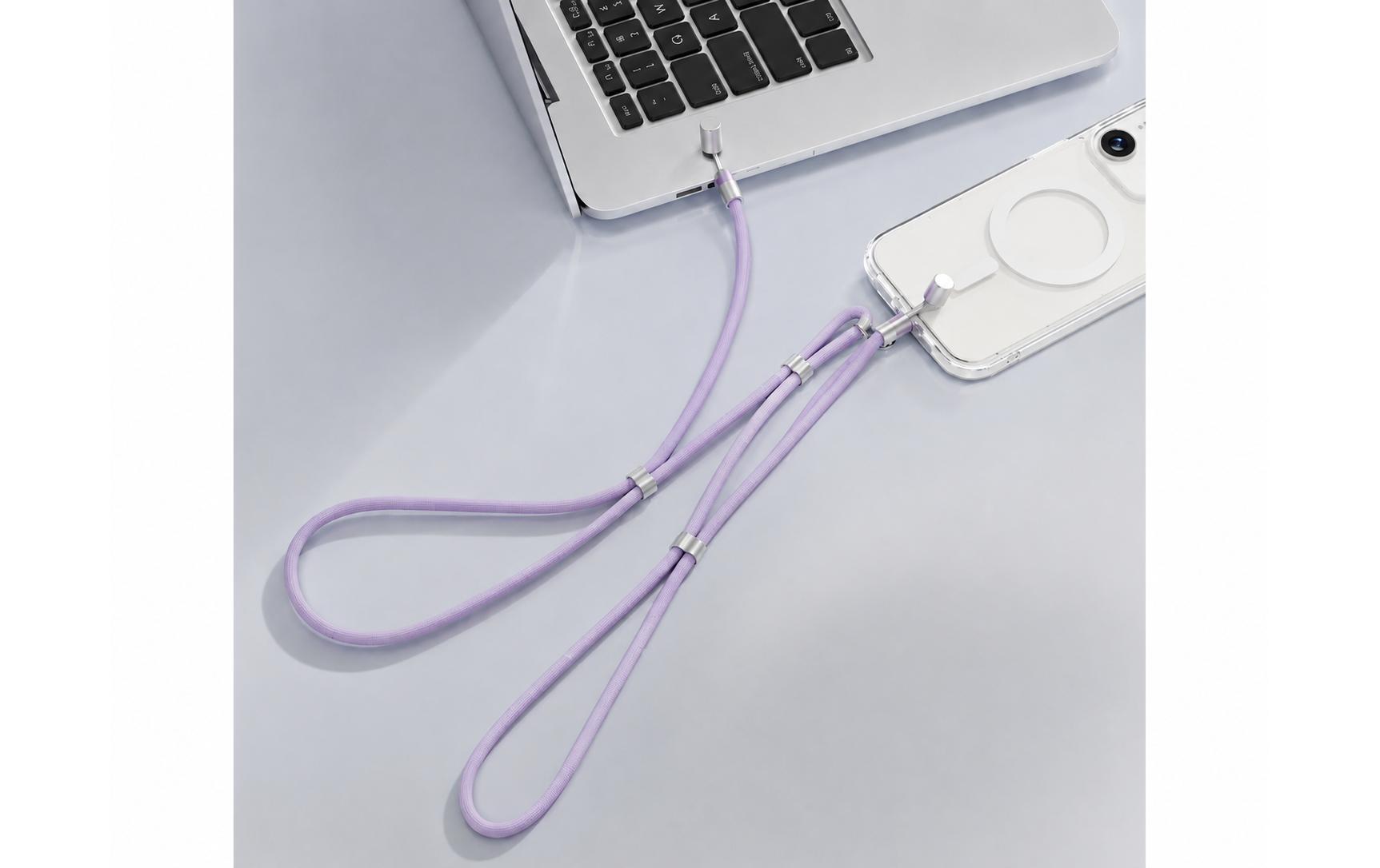 Onit Ladekabel – USB-C auf USB-C 1,8 m, 240 W, Schlüsselanhänger, Violett – für USB-C Geräte