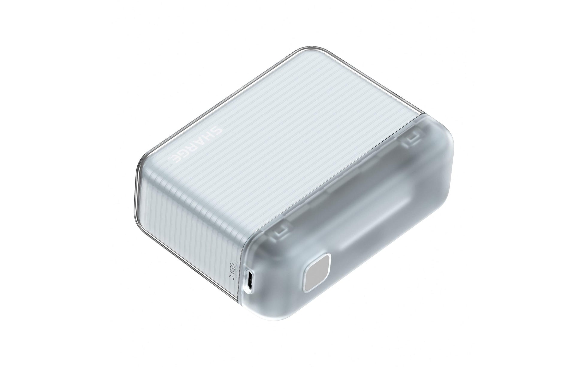 Sharge PUR Powerbank 10'000 mAh – 20 W PD, 1× USB-C, 1× USB-A, weiss