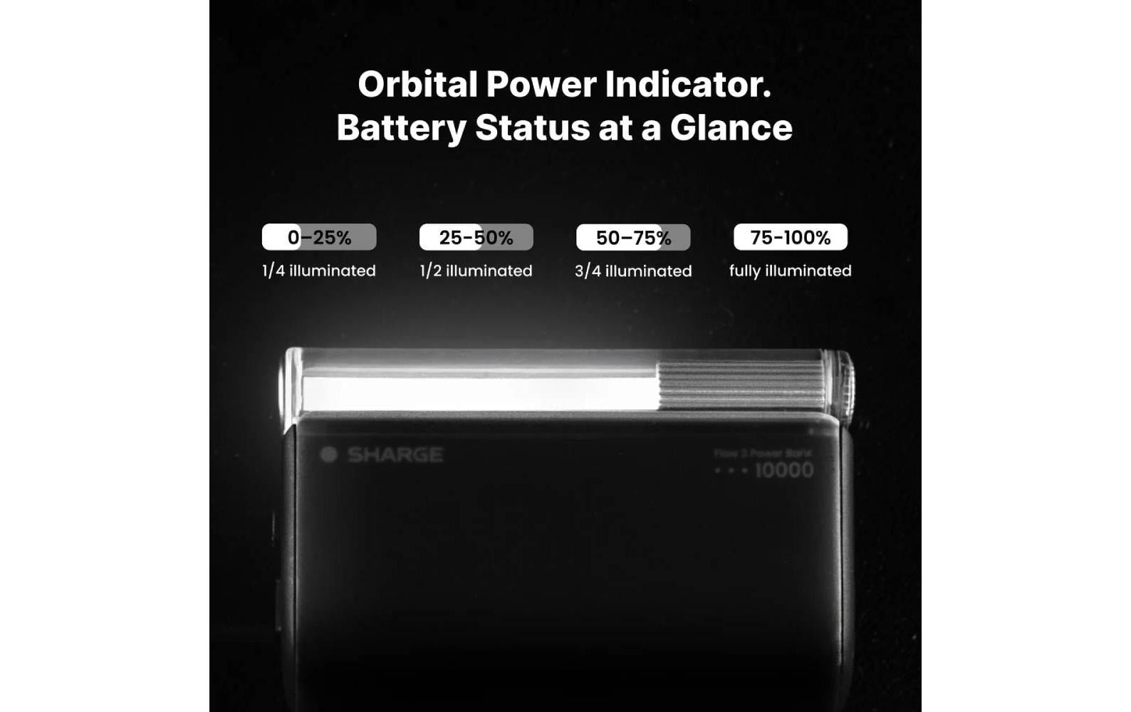 Sharge Flow 3 Powerbank 10'000 mAh – 45 W PD, 1× USB-C, blau, für Smartphones, Tablets & Kameras