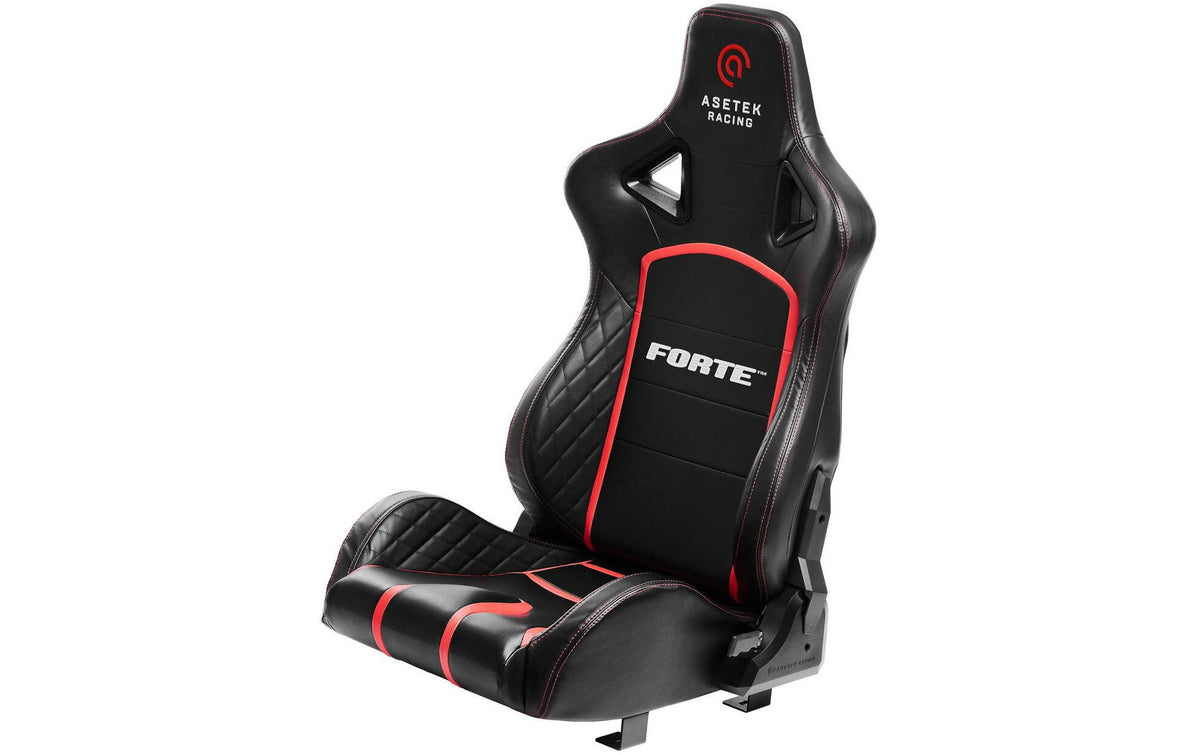 Asetek racing Asetek SimSports Forte Sim-Racing-Sitz – Kunstleder – Rot/Schwarz, für Initium 2-in-1 Cockpit, bis 100 kg