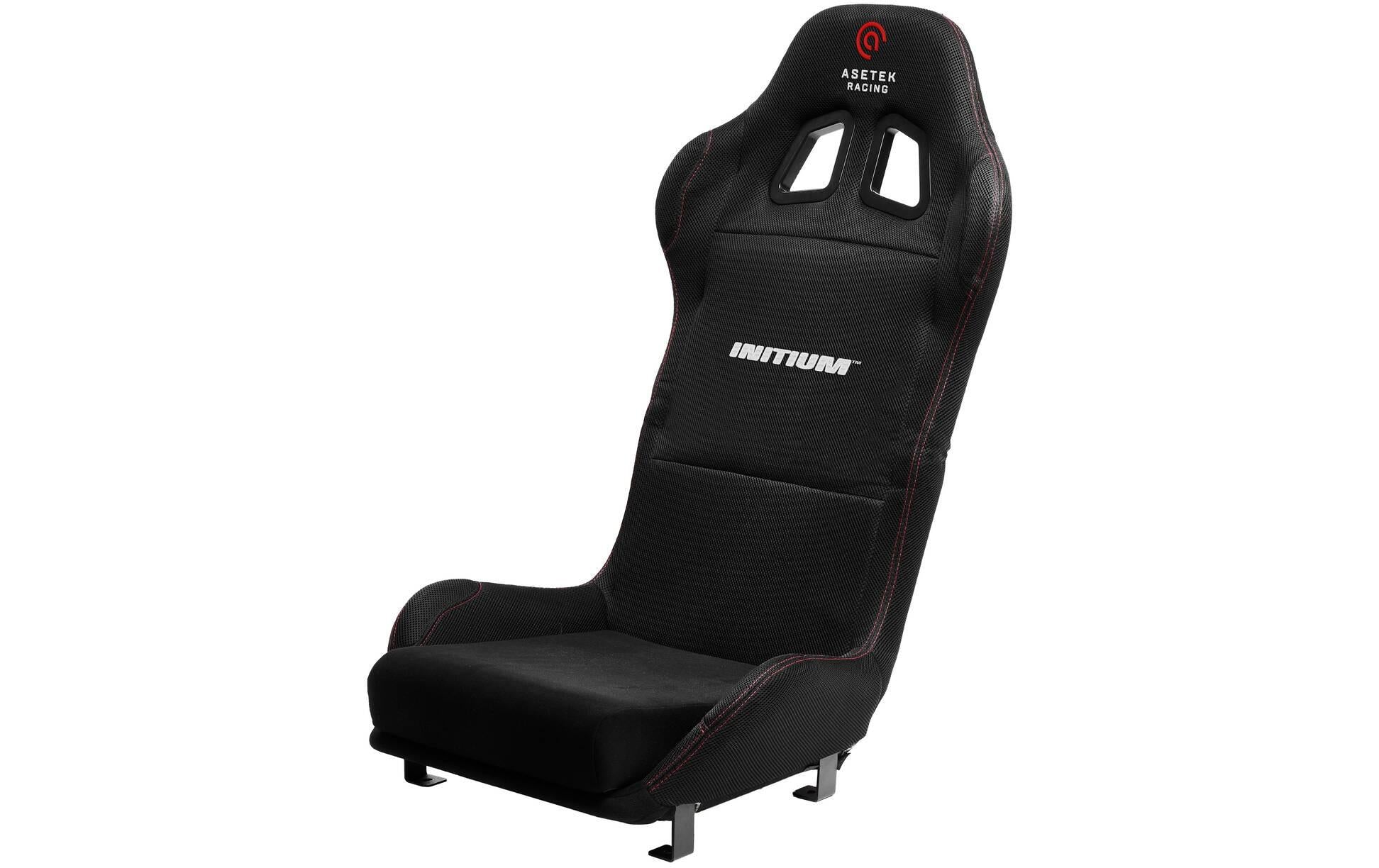 Asetek racing Asetek SimSports Initium Sim-Racing-Sitz – Stoff – Schwarz/Rot, faltbar, bis 100 kg