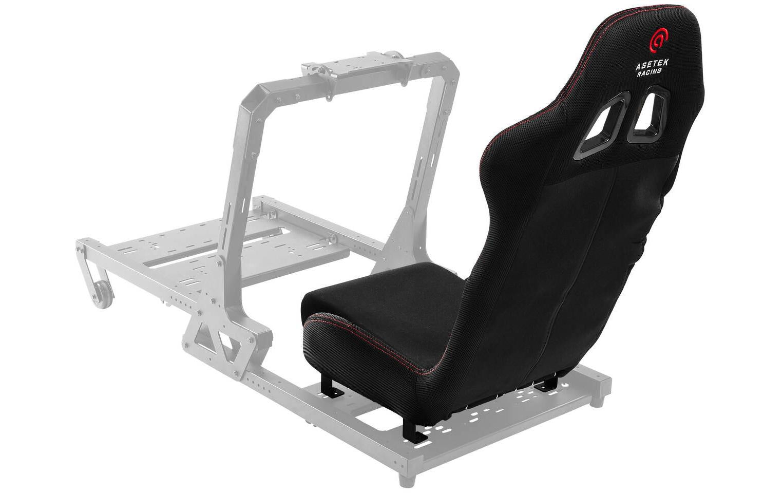 Asetek racing Asetek SimSports Initium Sim-Racing-Sitz – Stoff – Schwarz/Rot, faltbar, bis 100 kg