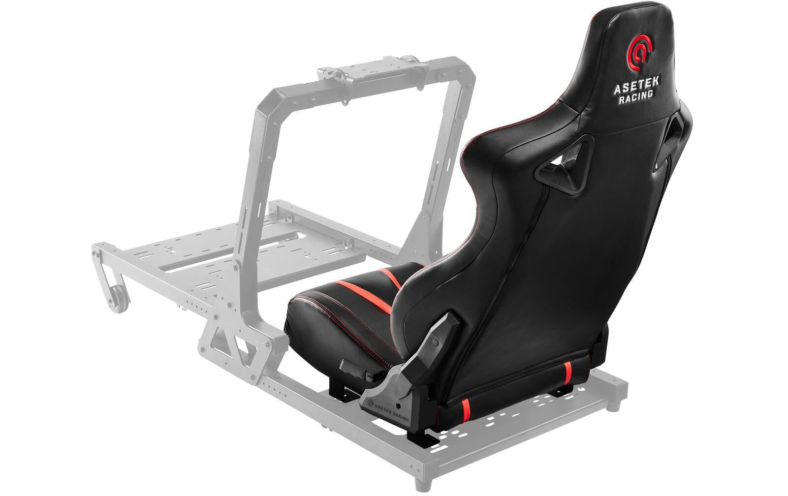Asetek racing Asetek SimSports Forte Sim-Racing-Sitz – Kunstleder – Rot/Schwarz, für Initium 2-in-1 Cockpit, bis 100 kg
