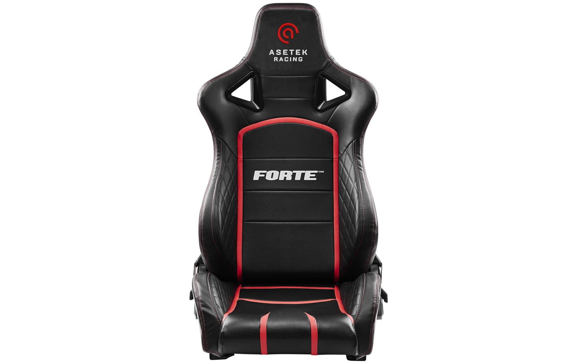 Asetek racing Asetek SimSports Forte Sim-Racing-Sitz – Kunstleder – Rot/Schwarz, für Initium 2-in-1 Cockpit, bis 100 kg