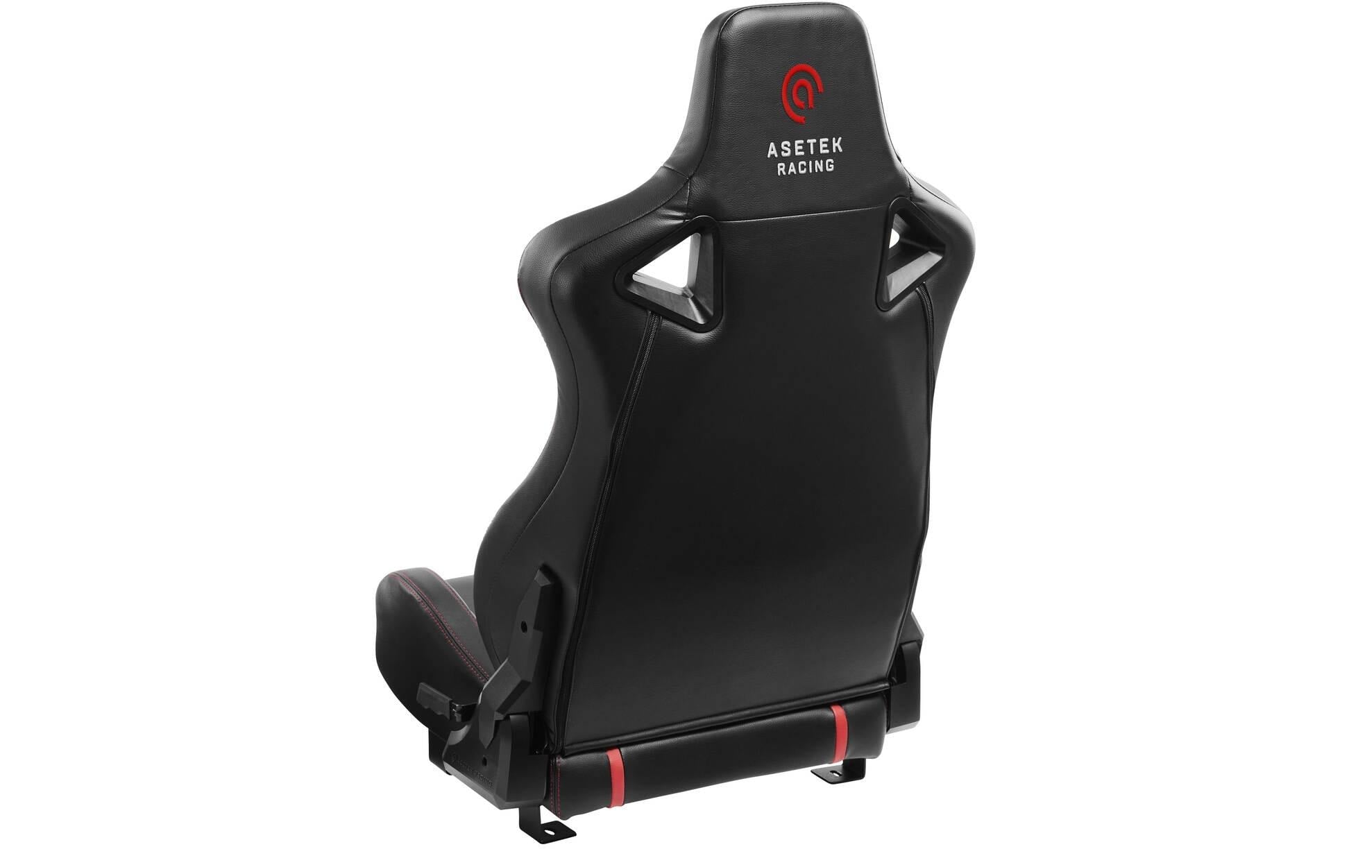 Asetek racing Asetek SimSports Forte Sim-Racing-Sitz – Kunstleder – Rot/Schwarz, für Initium 2-in-1 Cockpit, bis 100 kg