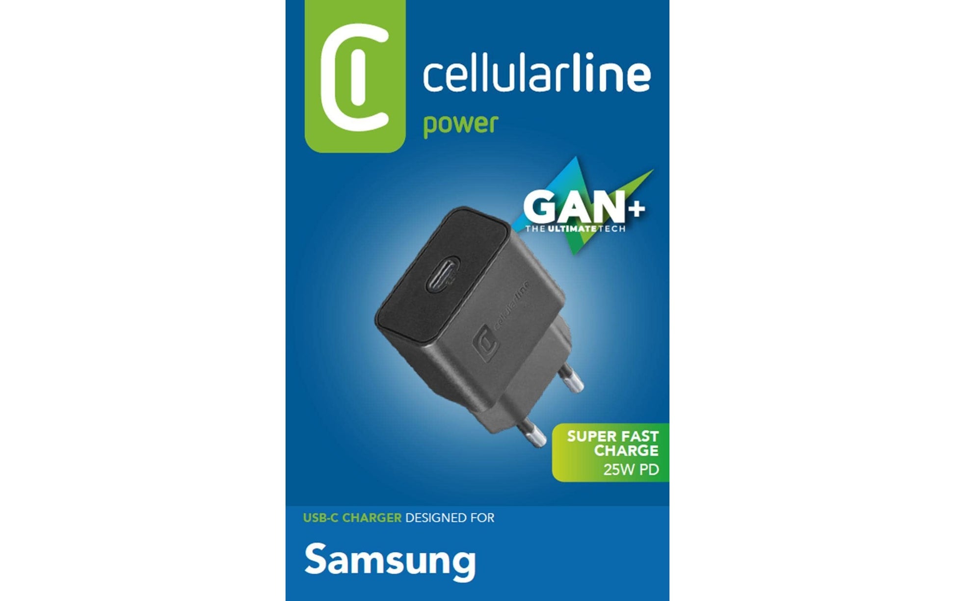 Cellularline Super Fast Charger USB-Ladegerät 25 W – USB-C×1, PD – für Samsung