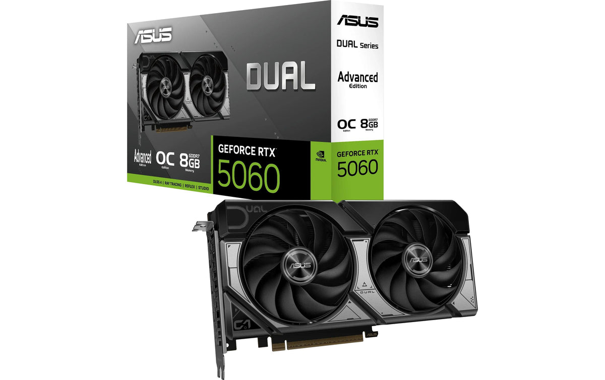 ASUS DUAL-RTX5060-O8G-A – PCIe Grafikkarte – 3×DisplayPort, 1×HDMI, PCIe 5.0, 8 GB GDDR7, 1×8‑pin