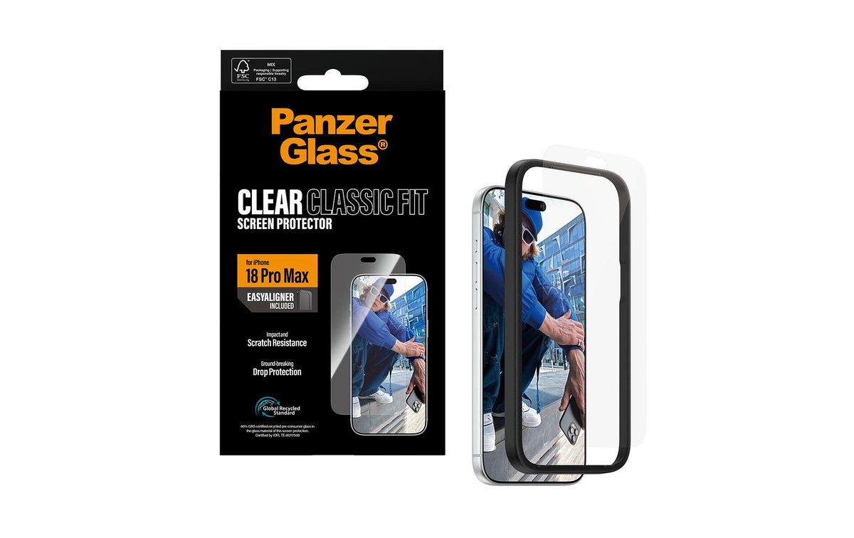 PanzerGlass Displayschutz (Folie), Case Friendly – für iPhone 18 Pro Max – mit Applikator