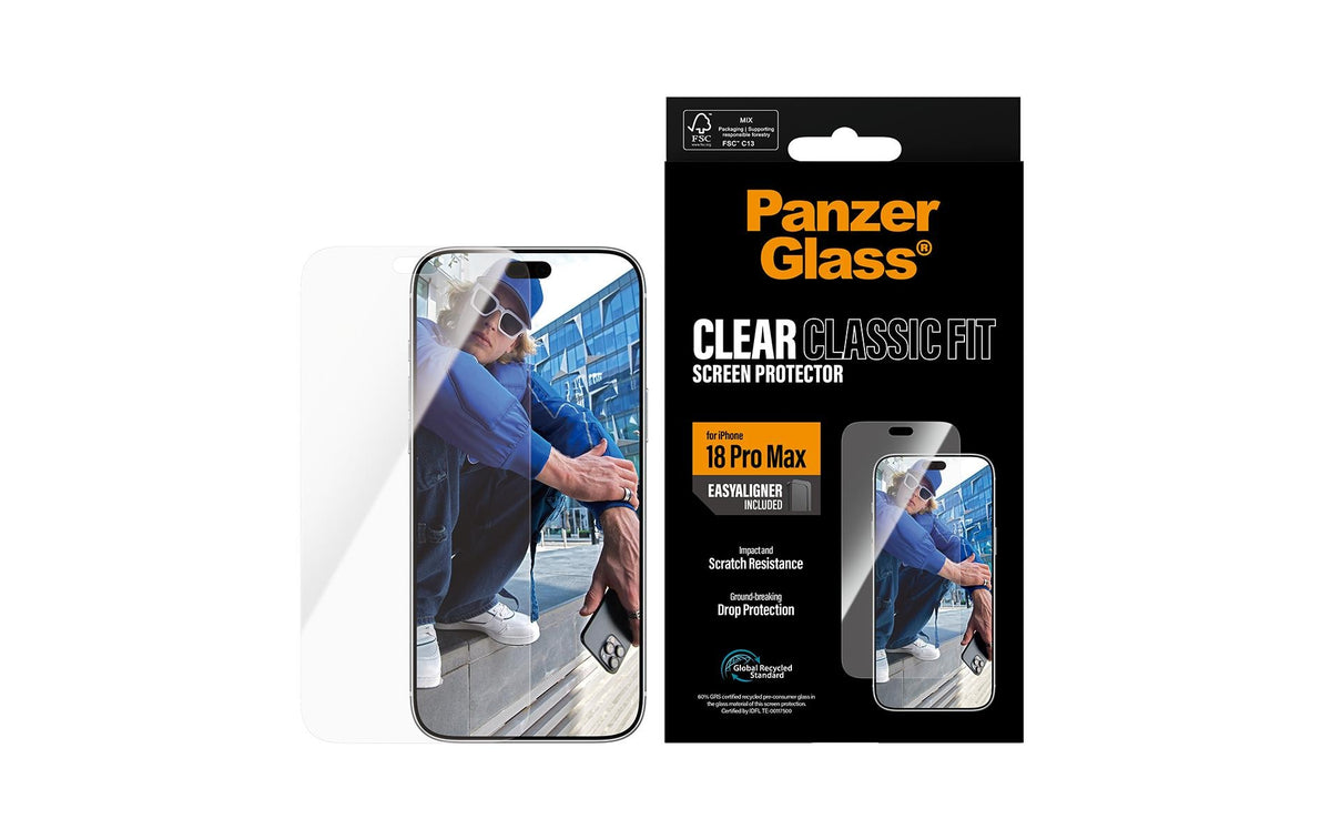 PanzerGlass Displayschutz (Folie), Case Friendly – für iPhone 18 Pro Max – mit Applikator