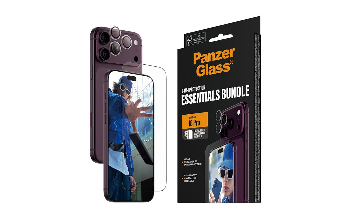 PanzerGlass Displayschutz (Folie), fettabweisend – für iPhone 18 Pro Max – mit Applikator