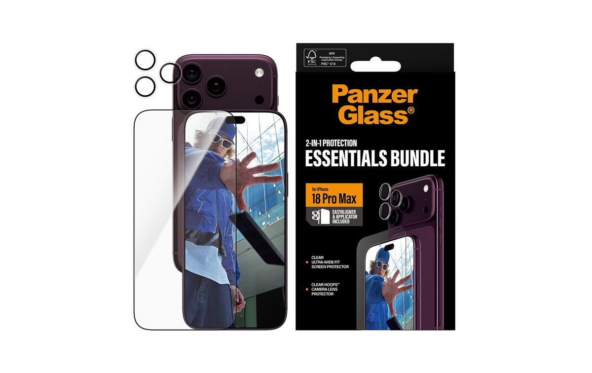 PanzerGlass Displayschutz (Folie), fettabweisend – für iPhone 18 Pro Max – mit Applikator
