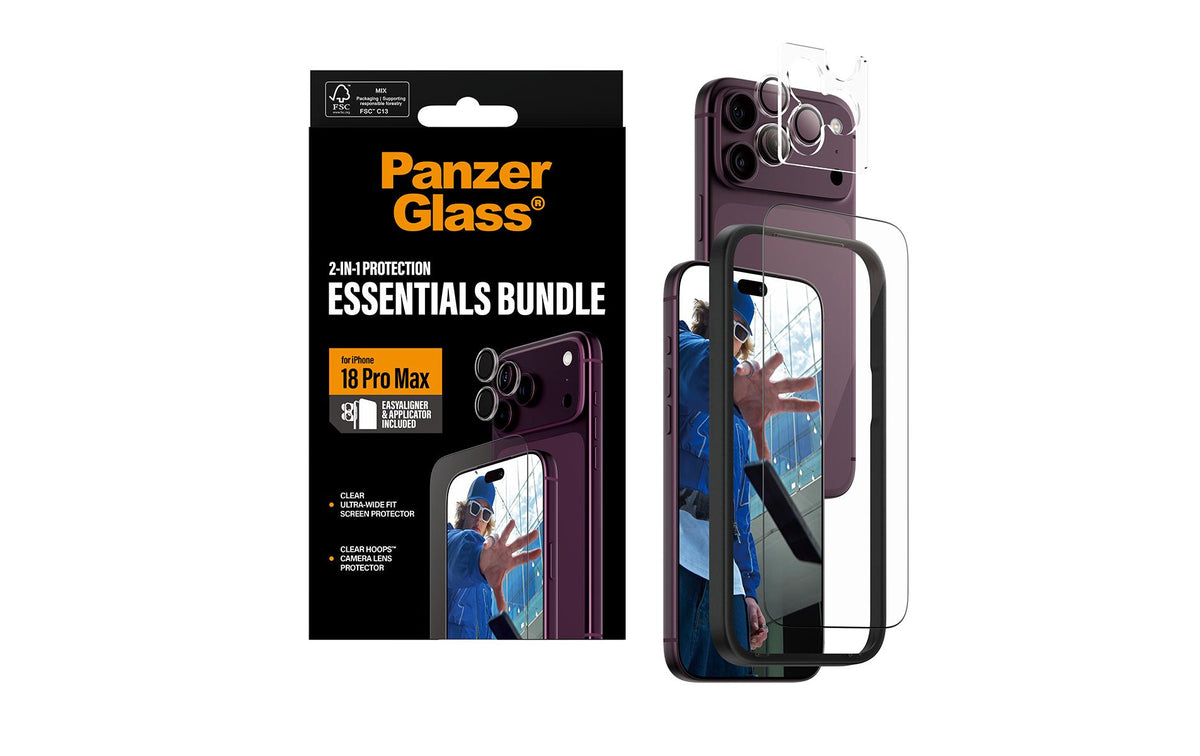 PanzerGlass Displayschutz (Folie), fettabweisend – für iPhone 18 Pro Max – mit Applikator